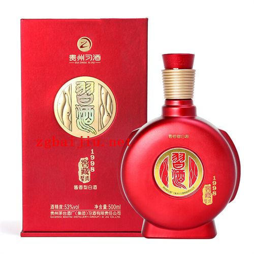 53度习酒窖藏1998红瓶酱香型白酒500ml大概价格