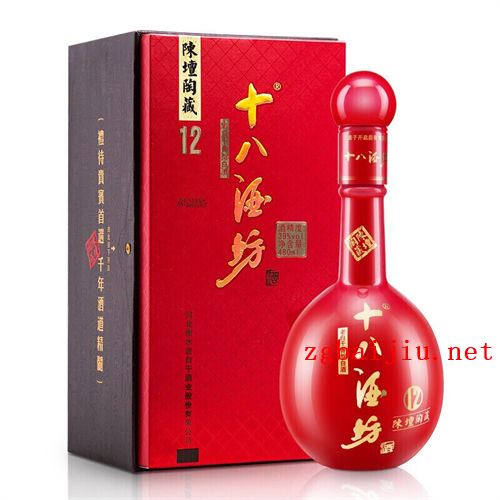 39度十八酒坊陈坛陶藏12老白干香型白酒480ml价格范围