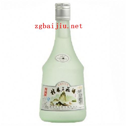 52度桂林三花磨砂精品米香型白酒360ml价格及图片