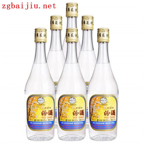 53度杏花村玻璃瓶汾酒2011年老酒375ml6瓶整箱价格参考